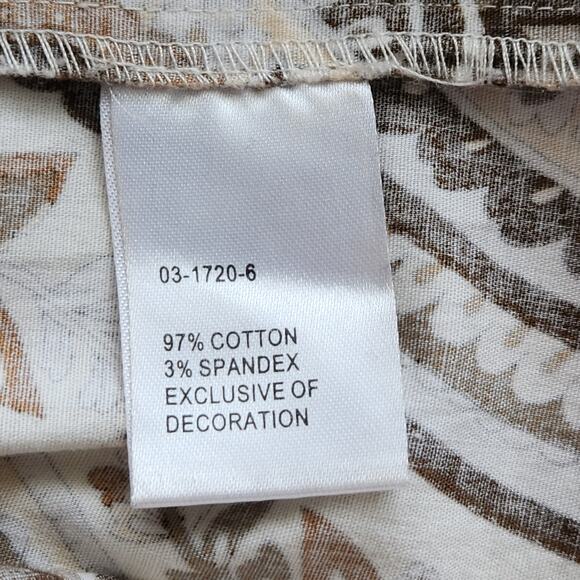 Chadwicks Brown Floral Print Beaded Round Neck Sheath Dress 12 Lightweight Soft - Picture 5 of 5